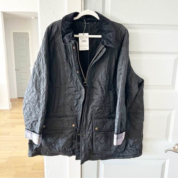 NWT Barbour Beadnell Polarquilt Jacket Black Plus Size - Picture 2 of 5